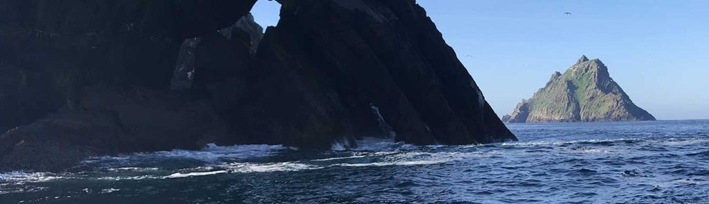 Skellig Michael and Little Skellig seen from the Kerry coast